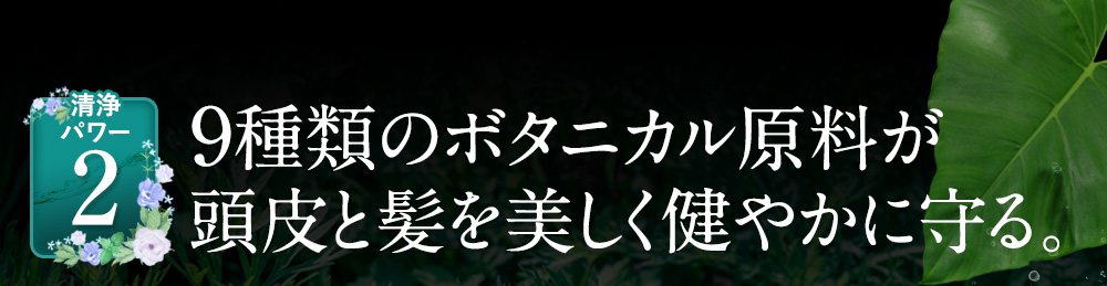 9種類のボタニカル原料が頭皮と髪を美しく健やかにする。