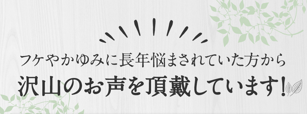 フケやかゆみに長年悩まされていた方から沢山のお声を頂戴しています！